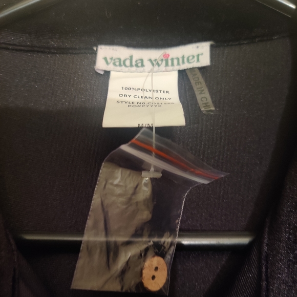 Vada Winter MJ dress - black velvet button down dress, Size M (8-12 US) - Picture 6 of 10